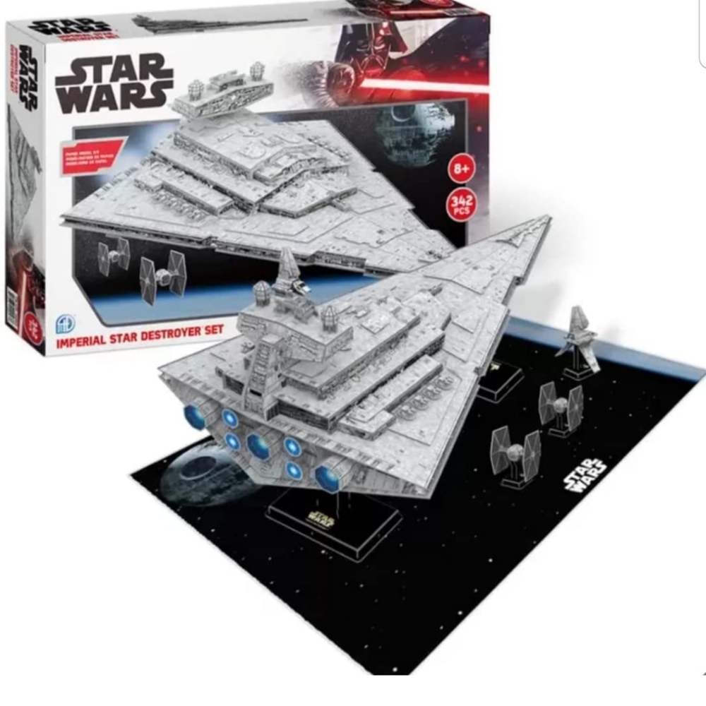 New star wars imperial star destroyer, imperial shuttle &2 tie fighters3d puzzle